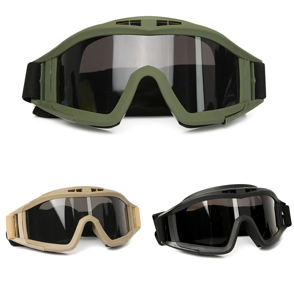 Campping Goggles 1PC Lens Windproof Dustproof antifog Shooting Motocross Motorcycle Outdoor Mountaineering Glasses Protection