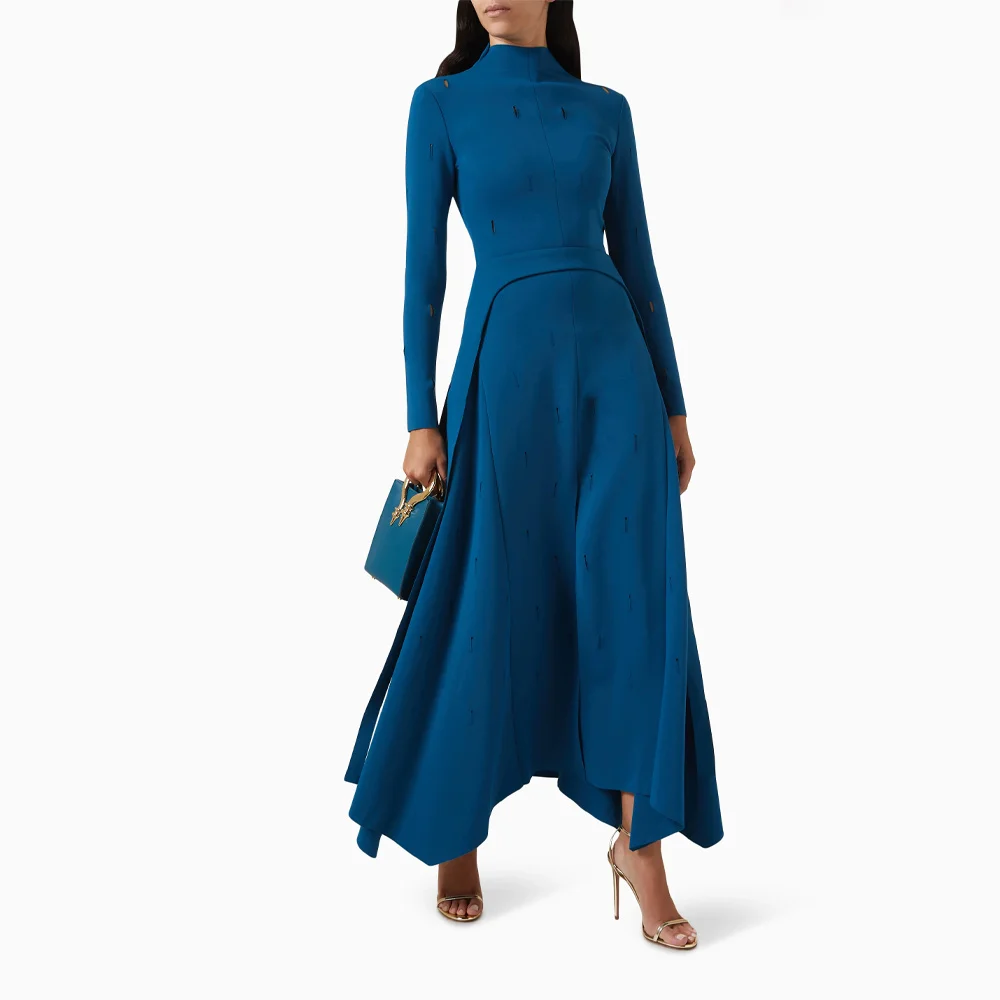 Customized High-Neck A-line Elegant Prom Dresses Ankle Length with Slit Evening Summer Elegant Formal Occasion Party Dress Women image 5