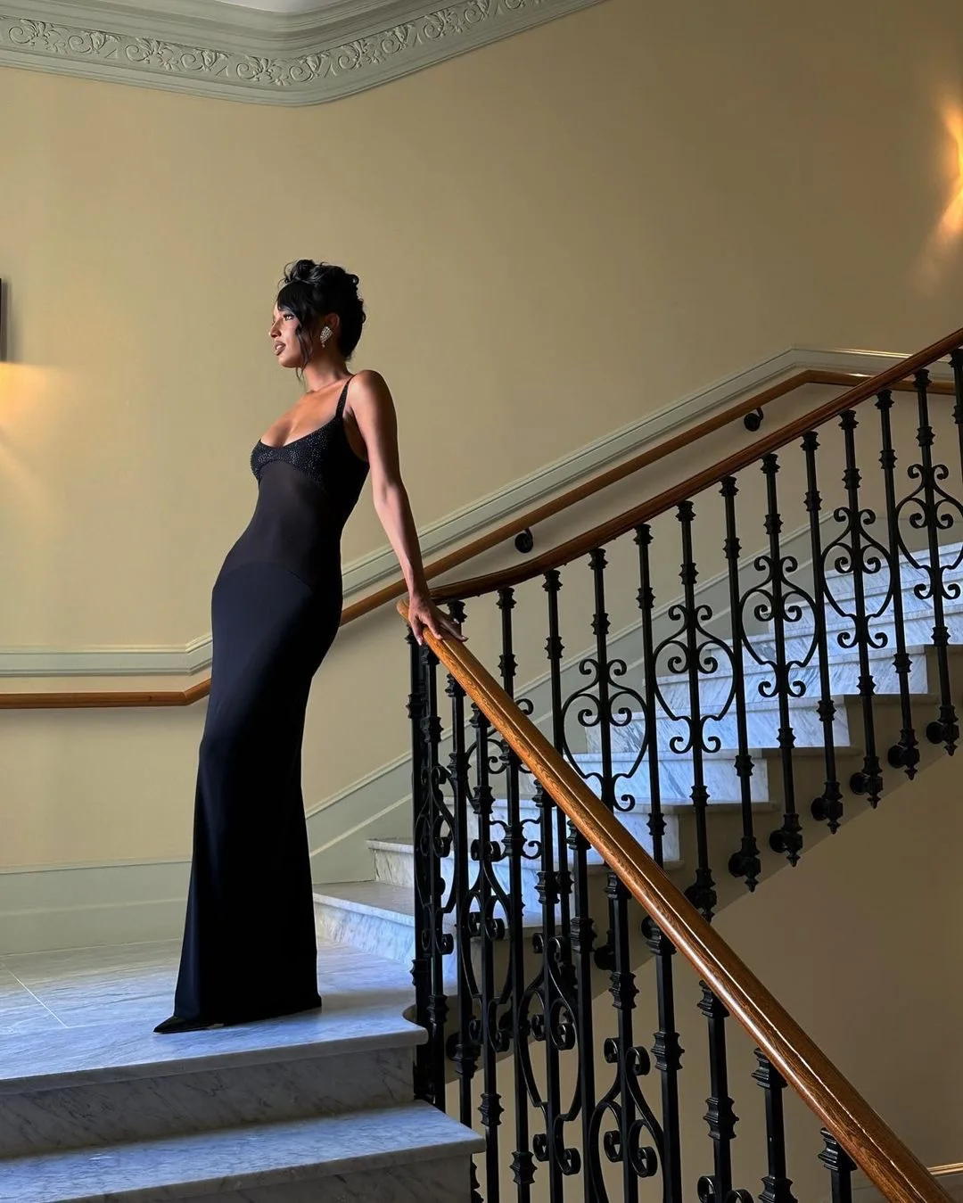 Doorzichtige avondjurk, zwarte mesh, heet boren, maxi-jurken met spaghettibandjes, luxe 2025, zomeroutfits voor verjaardagsfeesten