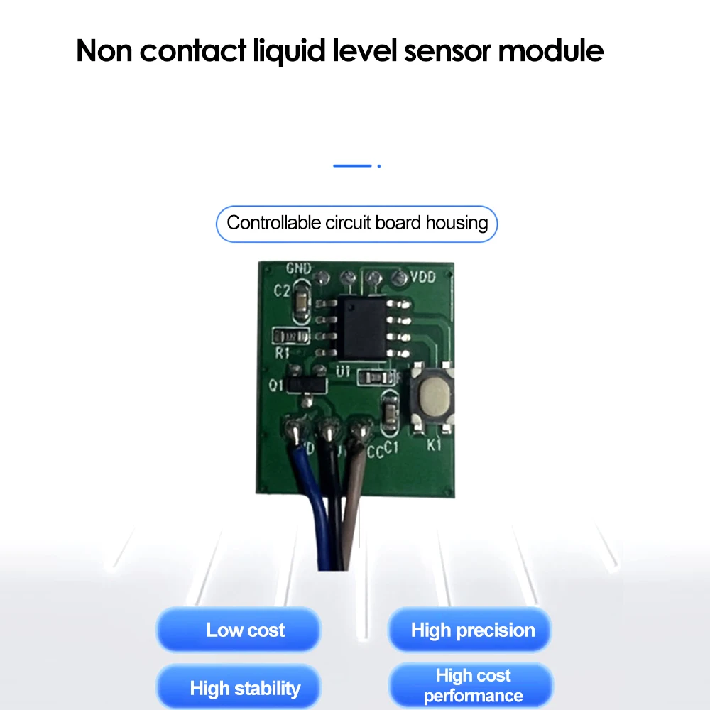 DC 5V Non Contact Liquid Level Sensor Switch Detector Outer Adhering Type Level Sensor Capacitive Liquid Level Switch NPN Output