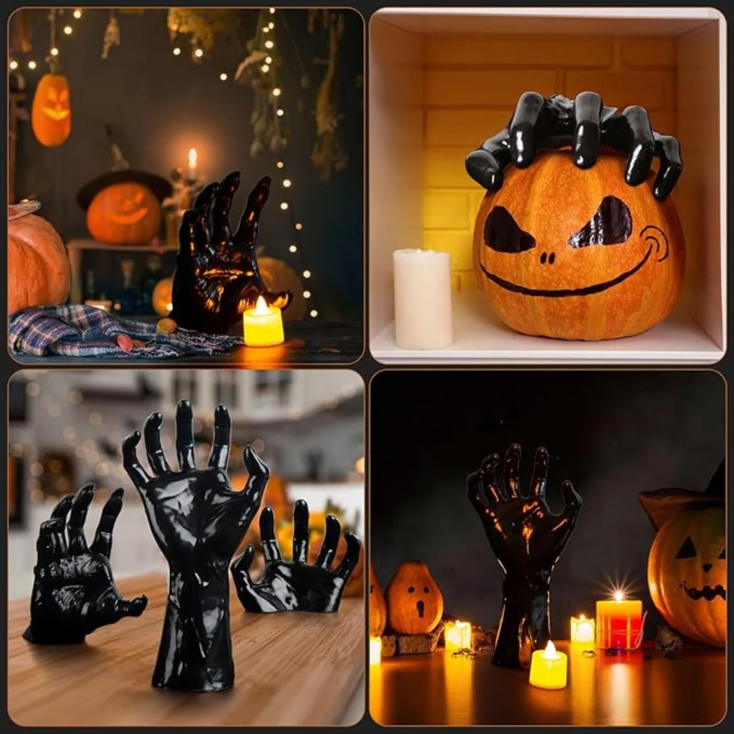 Halloween Decorations Candle Holder Demon Hand Sculpture Wall Mounted Gothic Sculpture Spooky Devil Hand Indoor Horror Ornament