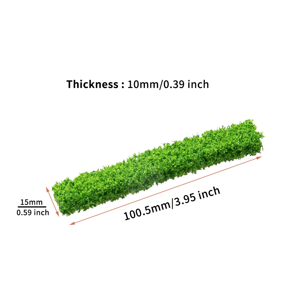 Length 10.5cm Miniature Shrub Strip Grass Fence Model Kits For Making Sand Table Scene Railway Street Garden Decor Diorama 10PCS 6
