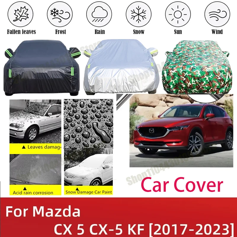 

For Mazda CX 5 CX-5 KF 2017-2023 Full Car Covers Outdoor Sun Anti UV Rain Snow Dust Protection Oxford Clother