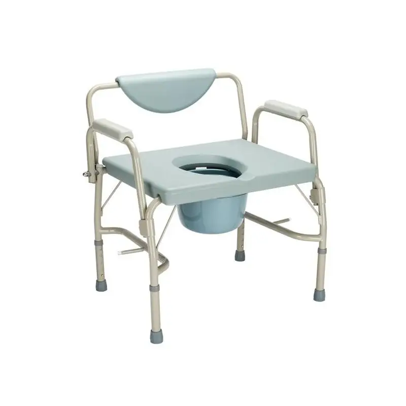 Bariatric Drop-Arm Commode Chair for Disabled and Elderly, Adjustable Height, Easy Clean, Comfortable Support, Heavy Duty