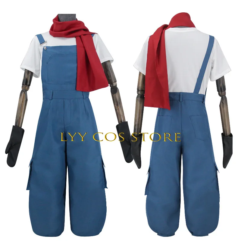 Eddie Cosplay Anime Edward Mason Kostüm Uniform Strampler Schal Perücke Set Halloween Party Outfit für Frauen Männer