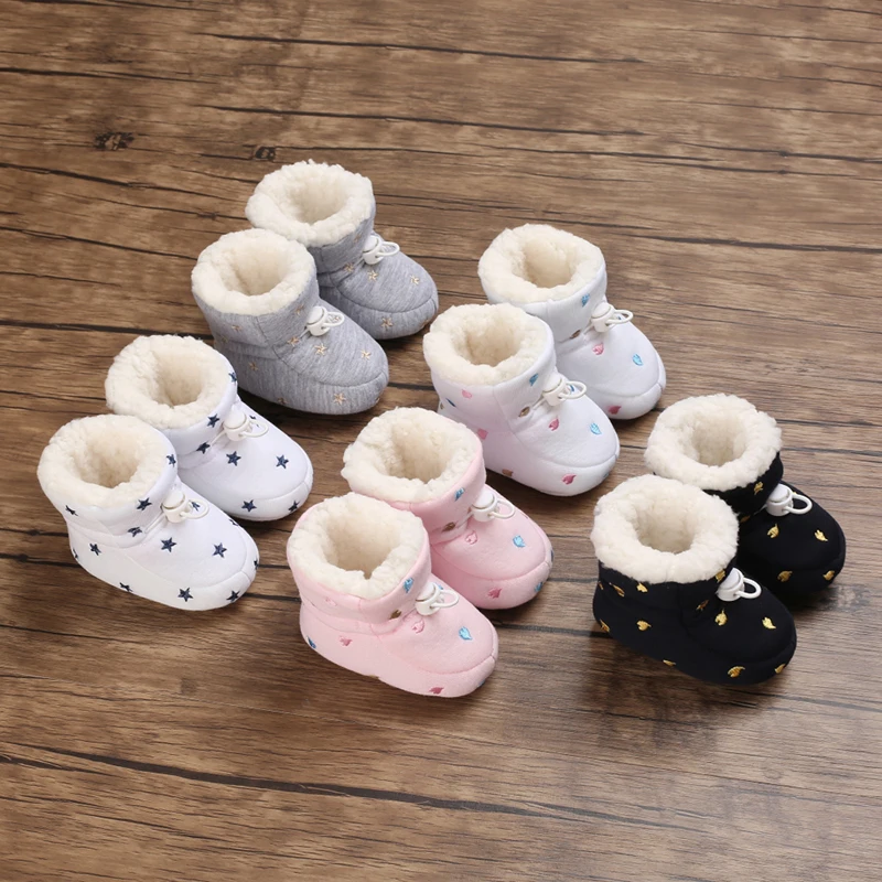 

Plush Warm Kids Snow Boots Baby Boy Girl Shoes Cotton Shoes First Walkers Non-slip Infant Boot 0-18months