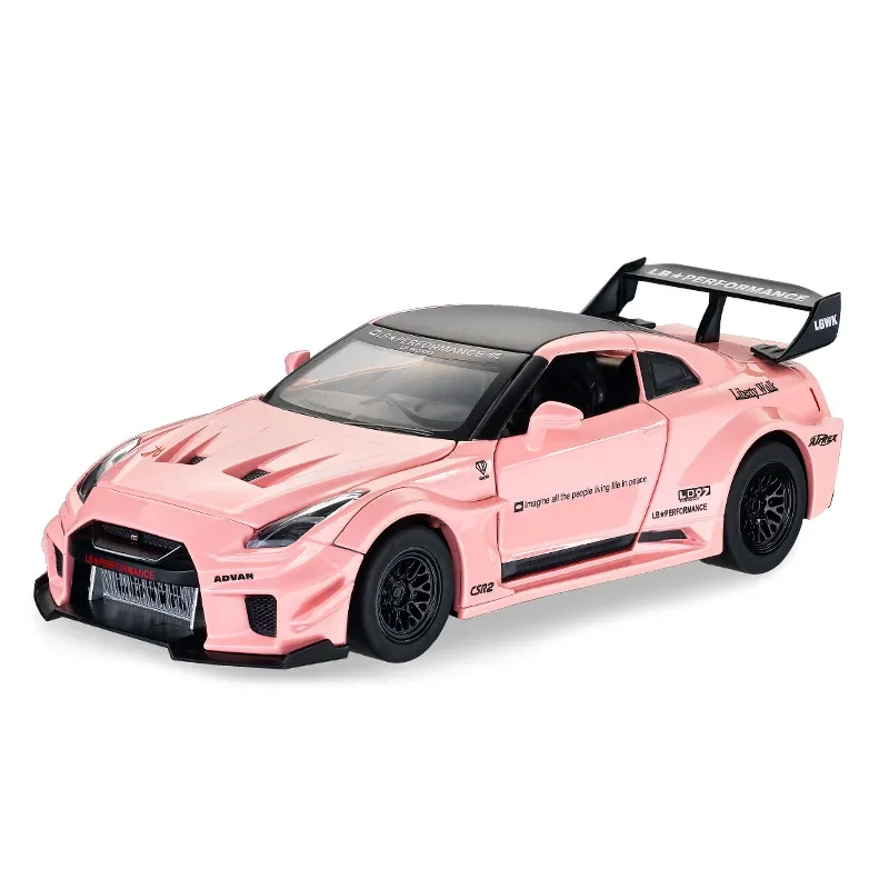 1:32 Nissan GTR-CSR2 Auto Sportiva Alta Simulazione Pressofuso In Lega di Metallo Modello di Auto Suono Luce Tirare Indietro Collezione Giocattolo Per Bambini Regali Fas