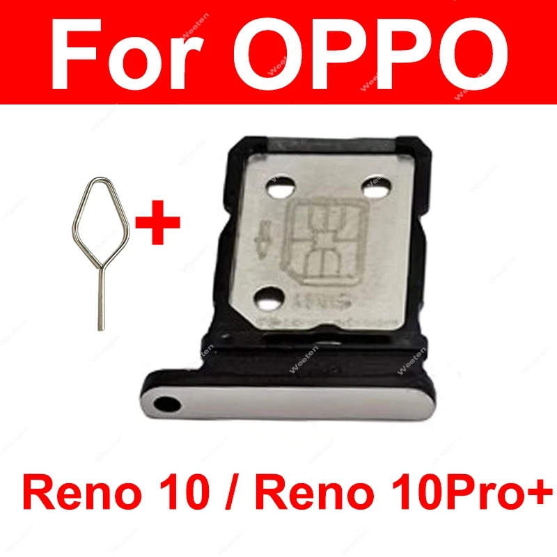 

SIM Card Tray For OPPO Reno 10 10 Pro Plus 5G SIM Card Tray Slot Card Reader Holder Socket Parts