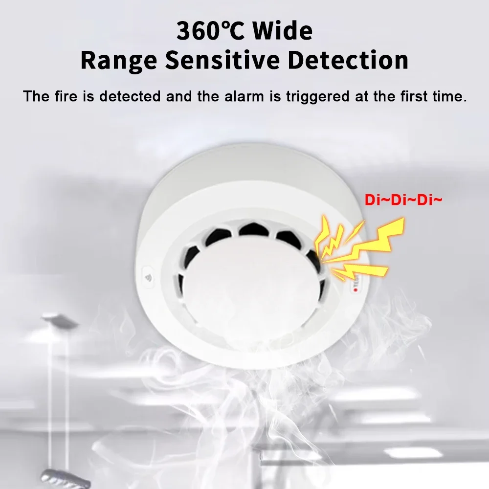 Tuya WiFi Smoke Alarm Fire Smoke Protection Detector 80dB Combination Smokehouse Fire Alarm Home Security System Firefighters
