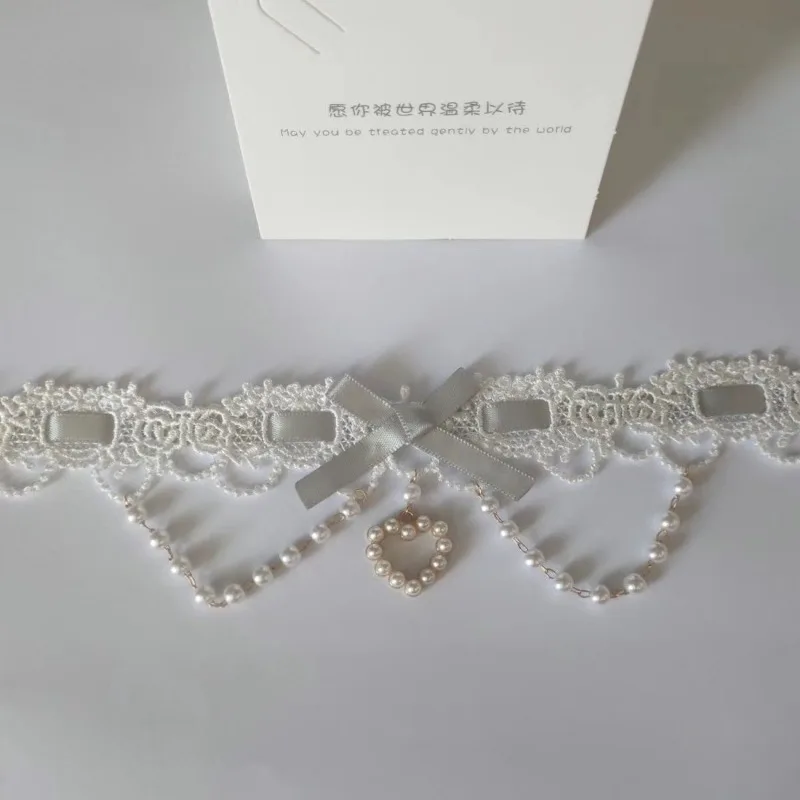 ロリータパールラブマカロンキャンディーカラーの首輪女性のための甘いネックレスロリータオリジナル手作りアクセサリーギフト女性のための