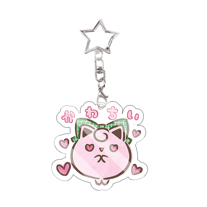Snorlax Wigglytuff Eevee Acryl-Schlüsselanhänger Kawaii Pachirisu Trendiger Anhänger Taschendekoration Beliebte Modelle Kettenanhänger Geschenk – Detail 9