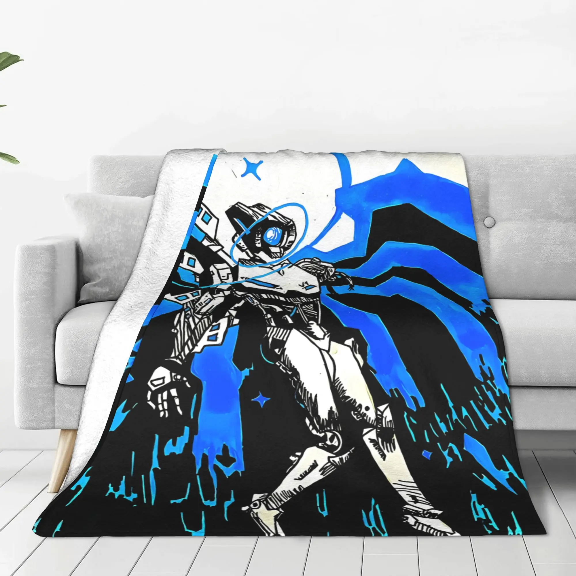1PC Home Cute Room Decor Sumi E Mech Warrior  Blanket Throw Blanket Ultrakill Novelty Warm Blanket All Season