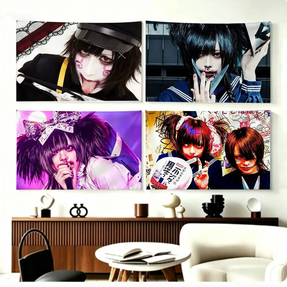 MenheraKei S-Senketsuakochan Flags Wall Hanging Background Art Banner for Bedroom Home Outdoor Decor
