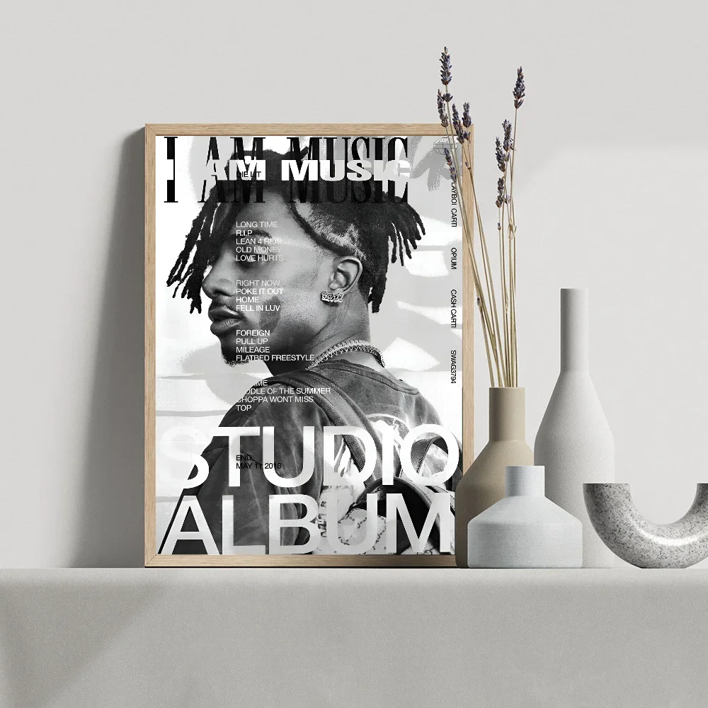 1PC Fashion Rapper Music Star Playboi Carti Art  Movie Sticky Poster Retro Kraft Paper Room Bar Cafe Aesthetic Art Wall Painting