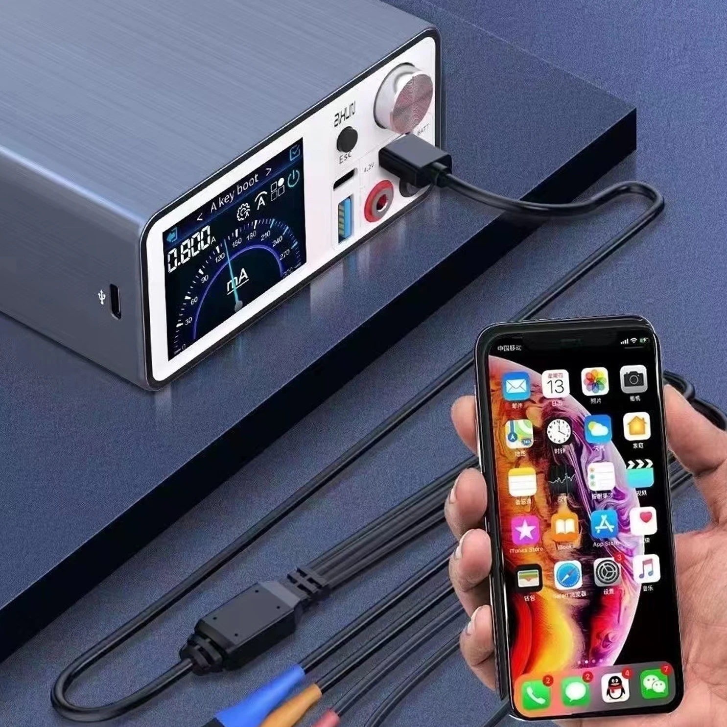 Aixun P2408S 12V 8A Digital Regulated Power Supply Voltage Ammeter Regulator For IPhone 7-13 Series Repair Short Circuit Tester