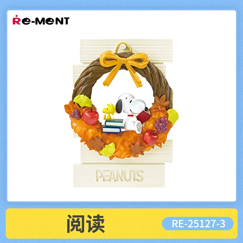Originele Re-Ment Snoopy Pinda's Krans Collectie Trendy Blind Box Geschenken Speelgoed Model Anime Figuren Verzamel Ornamenten Verrassing Speelgoed