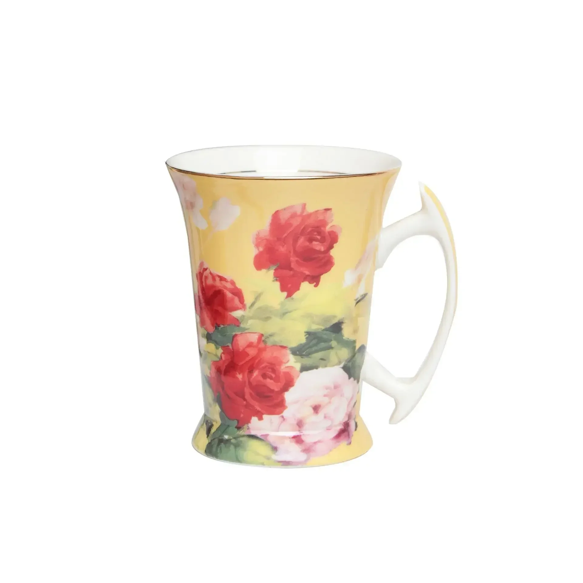 New Bone China Mug Oil Painting Flower Ceramic Cup Fresh Coffee Cup Ceramic Gift Water Cups Mugs Coffee Cups Mugs