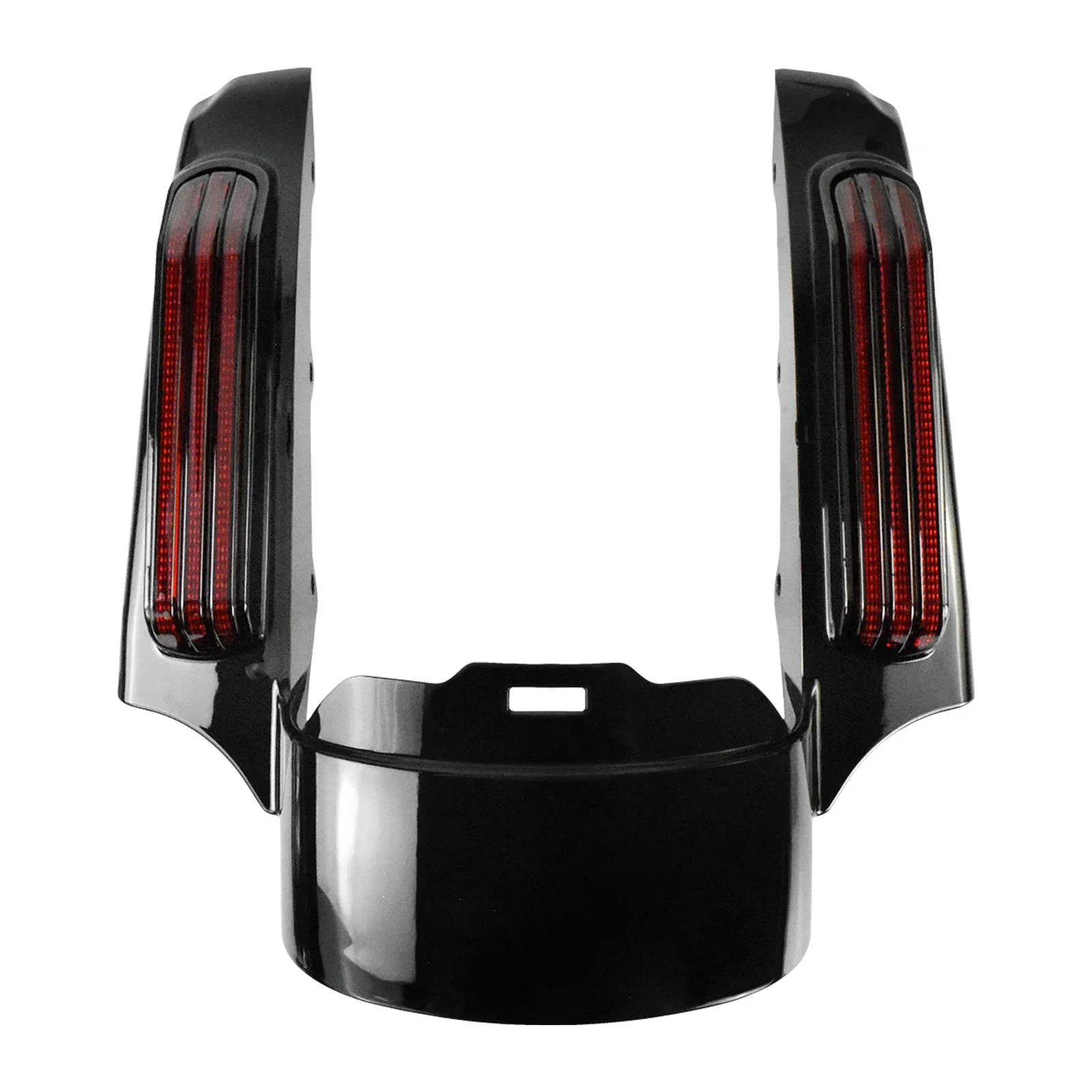 Motorfiets Zwart Achterspatbord Extension Fascia Met LED Licht Voor Harley Touring Electra Street Glide Road King FLTRX 2009-2023