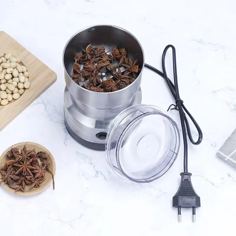 Moedor de Grãos Multifuncional de 4 Lâminas para Cozinha, Moedor Elétrico de Café, Triturador de Nozes e Grãos, Liquidificador de Sabor