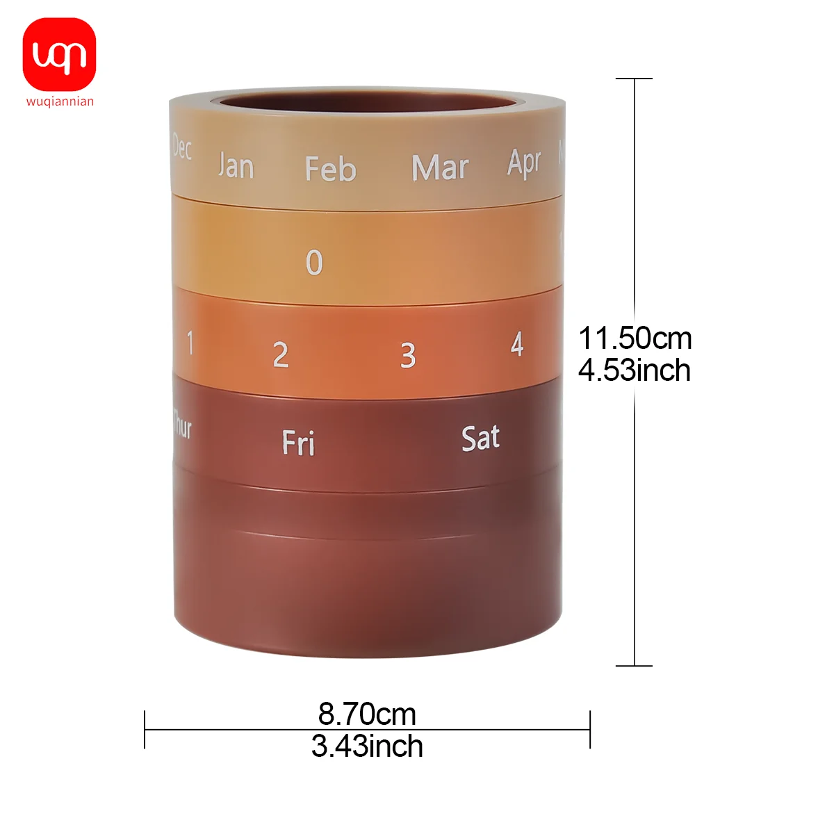 WQN 1pc High-Quality Brown Color Storage Pen Holder - Removable Design, Circular Shape for Portability. Large Capacity to Store