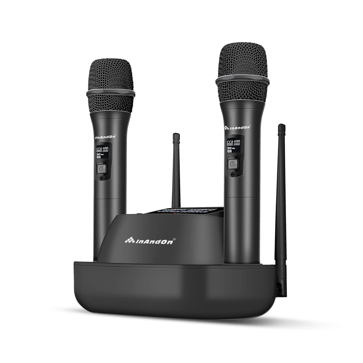 Portable UHF WIreless Karaoke Microphone UHF Channel Rechargeable Two-handed Cordless Professional Karaoke Microphone