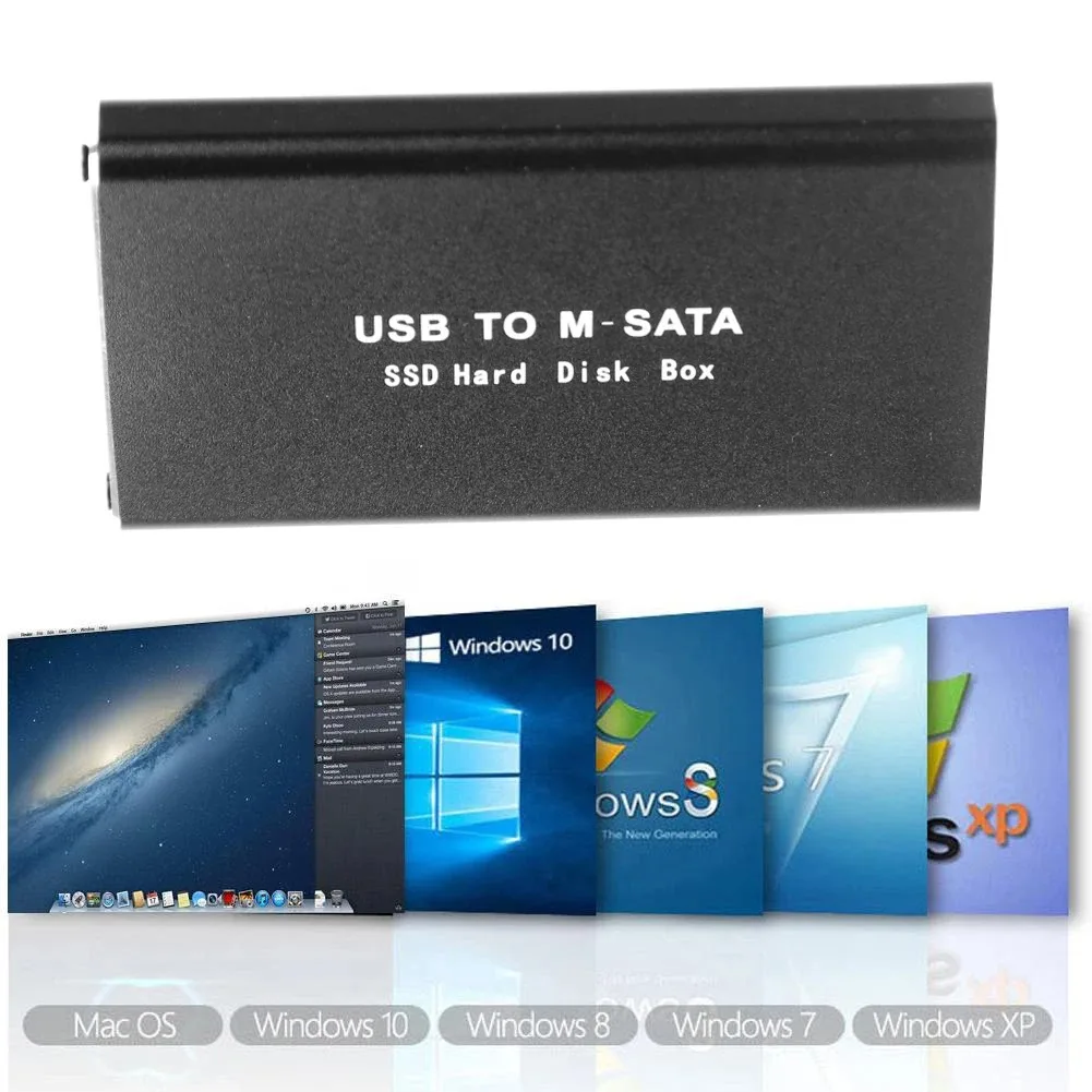 MSATA-USB 3.0 SSD 케이스 인클로저, 미니 SATA USB 어댑터, 외장 솔리드 스테이트 디스크 박스, PC 노트북용, 30x50 mSATA HD 하드 디스크 ,mSATA to USB 3.0 SSD Case Enclosure Mini SATA USB Adapter External Solid State Disk Box for PC Laptop 30x50 mSATA HD Hard