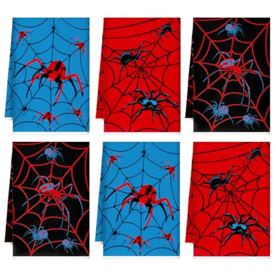 

Набор кухонных полотенец «Паук», 6 шт., банное полотенце с паутиной для праздничного декора ванной комнаты, подарок 24x16 Ihes
