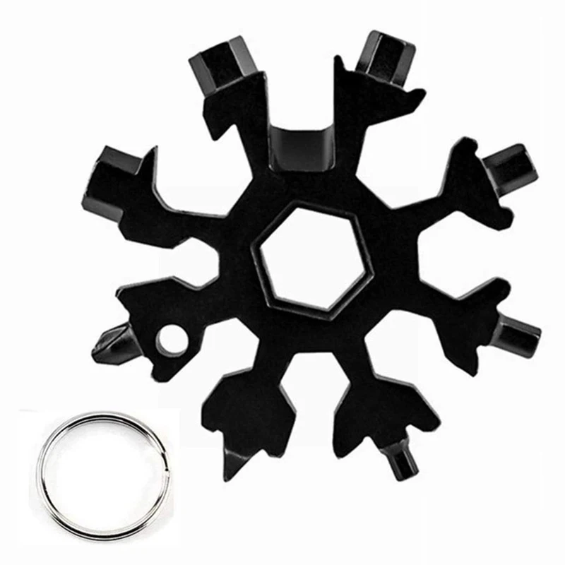 

Kepingan Salju Baja Tahan Karat Multi-alat Herramienta 18 En 1, Alat Multifungsi Copo De Nieve Lave Multiusos