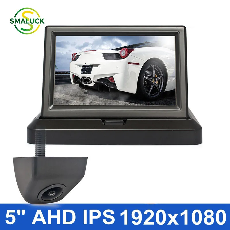 SMALUCK 5inch HD Car Monitor with 1024x600 IPS Display AHD 1920*1080 Vehicle Rear Camera for Car SUV MPV - 170 Degree Starlight