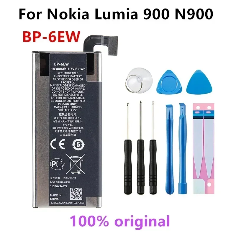 Original BP-6EW 1830mAh Replacement Battery For NOKIA Lumia 900 N900 Lumia900 BP6EW  Li-Polymer Batteries +Tools