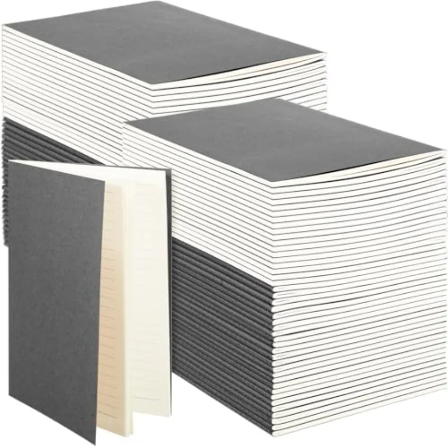 

100 Pcs Journals Notebooks Bulk - Kraft Softcover A5 Small Notebooks 5.5 Inch x 8.3 Inch Notepads with 60 Page 30 Sheet for Wri