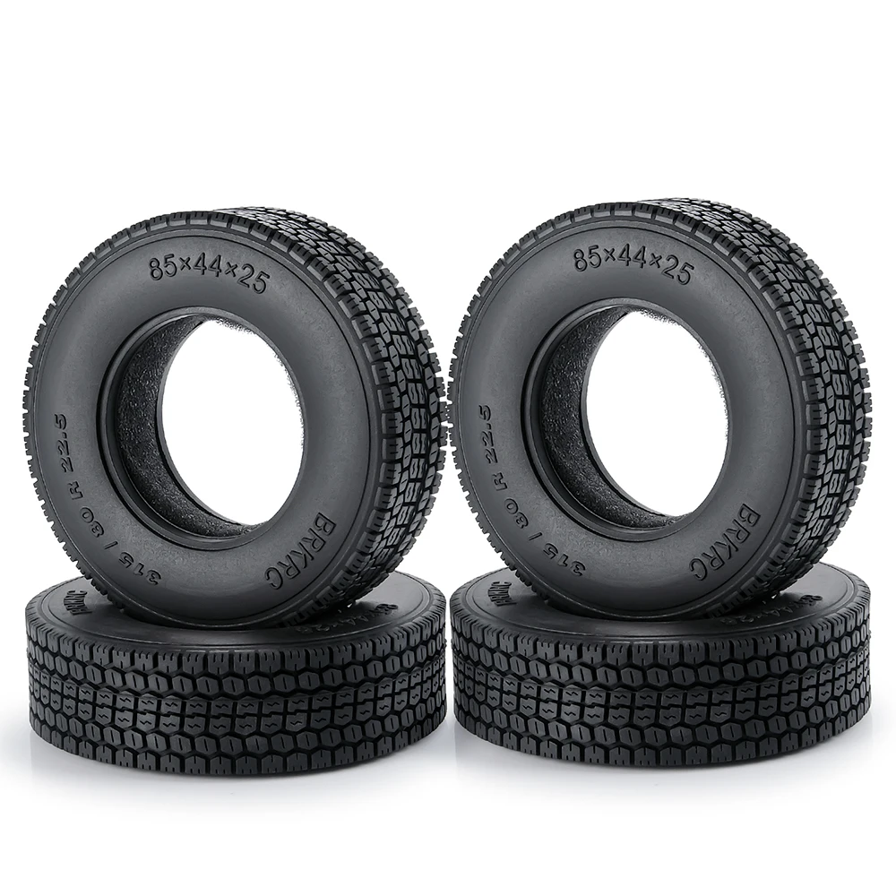 TRINOOD Tamiya Rubber Tyres with Sponge Liner 22/25mm for 1/14 RC Tractor Truck Trailer Cargo Tow Car Upgrade Accessories