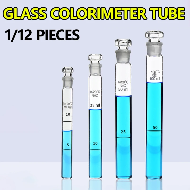 

Stoppered glass colorimetric tube Flat bottom matte mouth Nass colorimetric tube 10/25/50/100ml