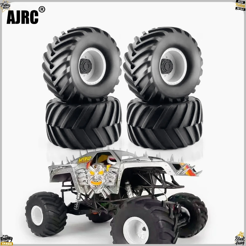 

Резиновые шины 133x73x62 мм для радиоуправляемых моделей 1/10 Kyosho, HPI, Traxxas Monster Mk2, DHK, Yikong, Tamiya, Axial (шины + диски)