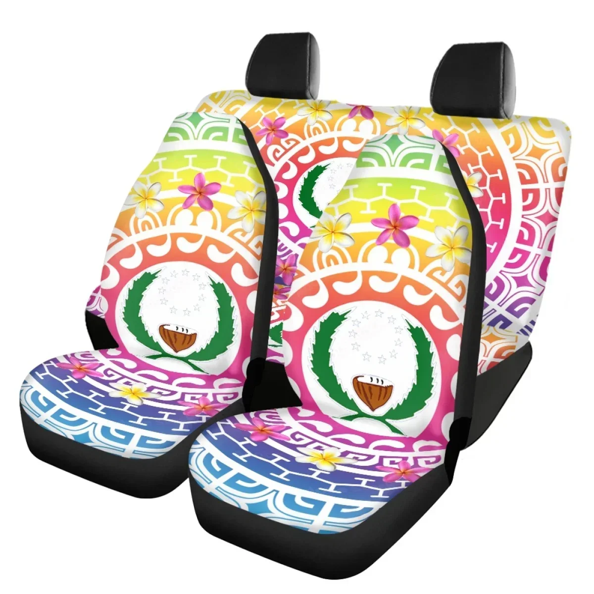 Polynesian Pohnpei Plumeria Printed Car Seat Cover Universal Fit Most Auto Interior Decoration Accessories Car Seat Protector