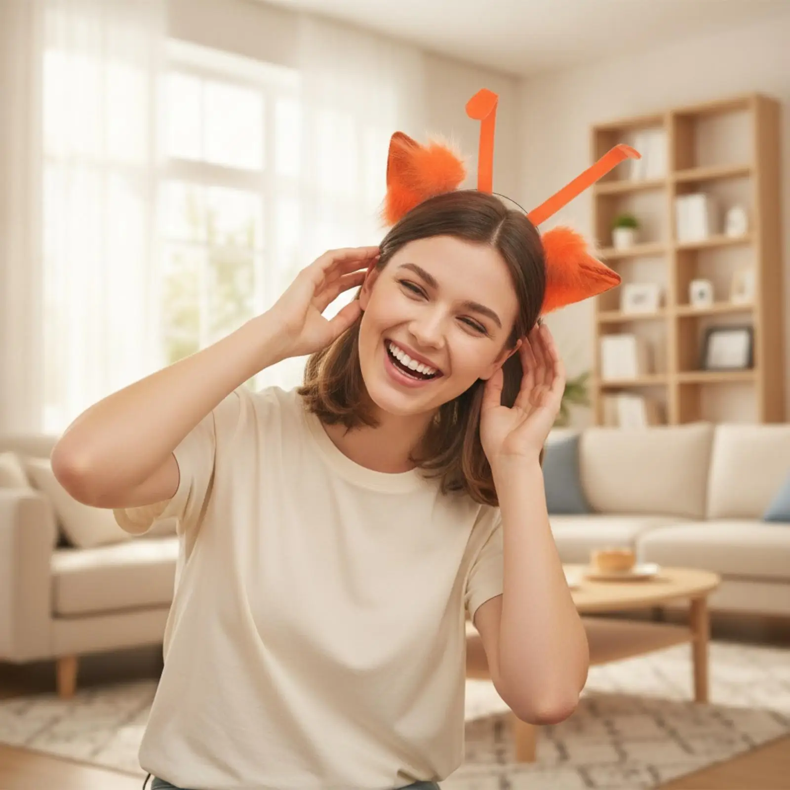 Soft Furry Cat Ear Headband with Long Tail for Cosplay Costume Creative Party Styling