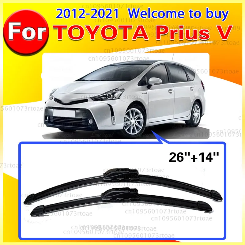 2 Stück für TOYOTA Prius V 2012-2021 26"+14" Frontscheibenwischerblätter Windschutzscheiben-Wischerblätter Zubehör Qualitätswischerblätter