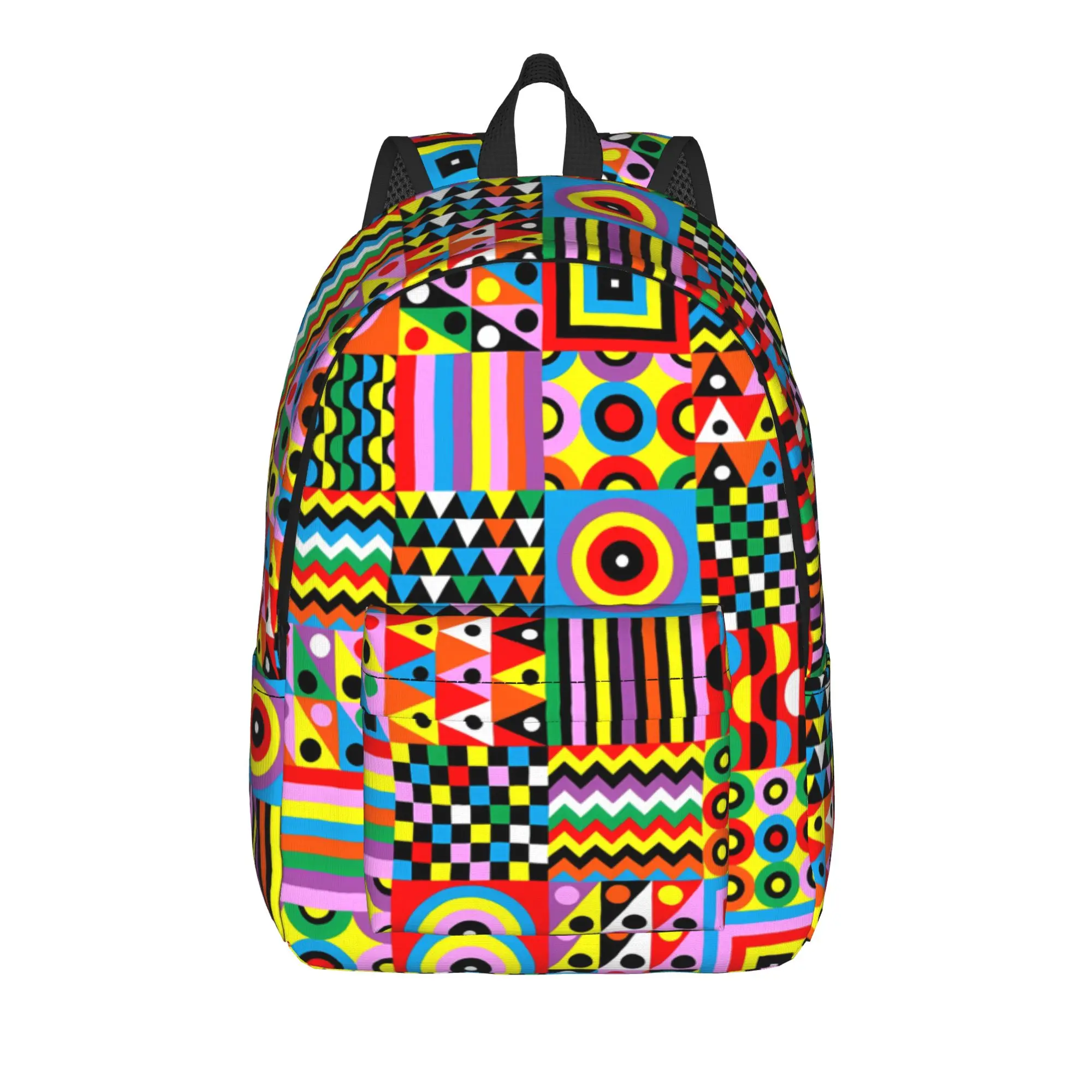 Graffiti Geometric Block Cartoon Backpack Colorful Geometry 3D Print Sport Backpacks School Bags Designer Lightweight Rucksack