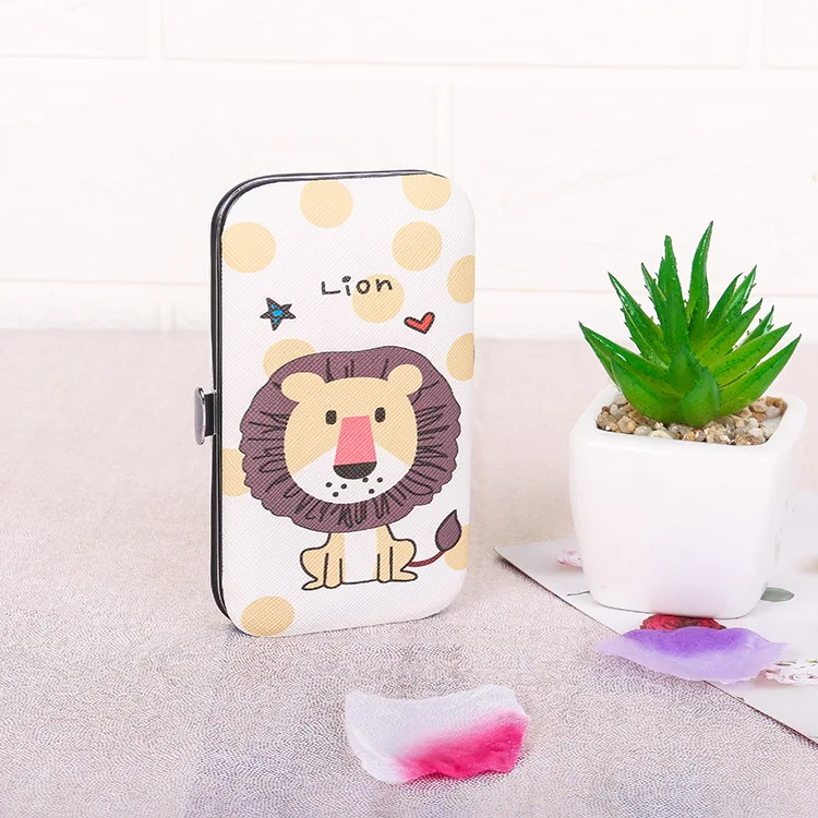 7개 세트 만화 스테인리스 스틸 손톱 다듬기 도구 손톱깎이 세트 가정용 매니큐어 페디큐어 손톱깎이 키트