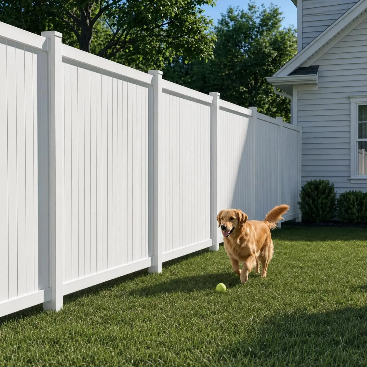 WamBam Cambridge Privacy Fence, White Vinyl No Dig DIY Kit | 6ftH x 6ftW, 1 Panel + 1 Post, BL19110