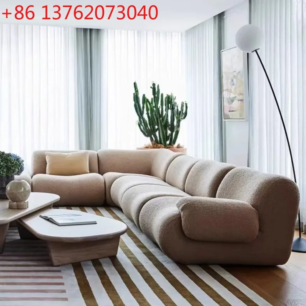 Nordic wabi-sabi wind retro combination module sofa living room small