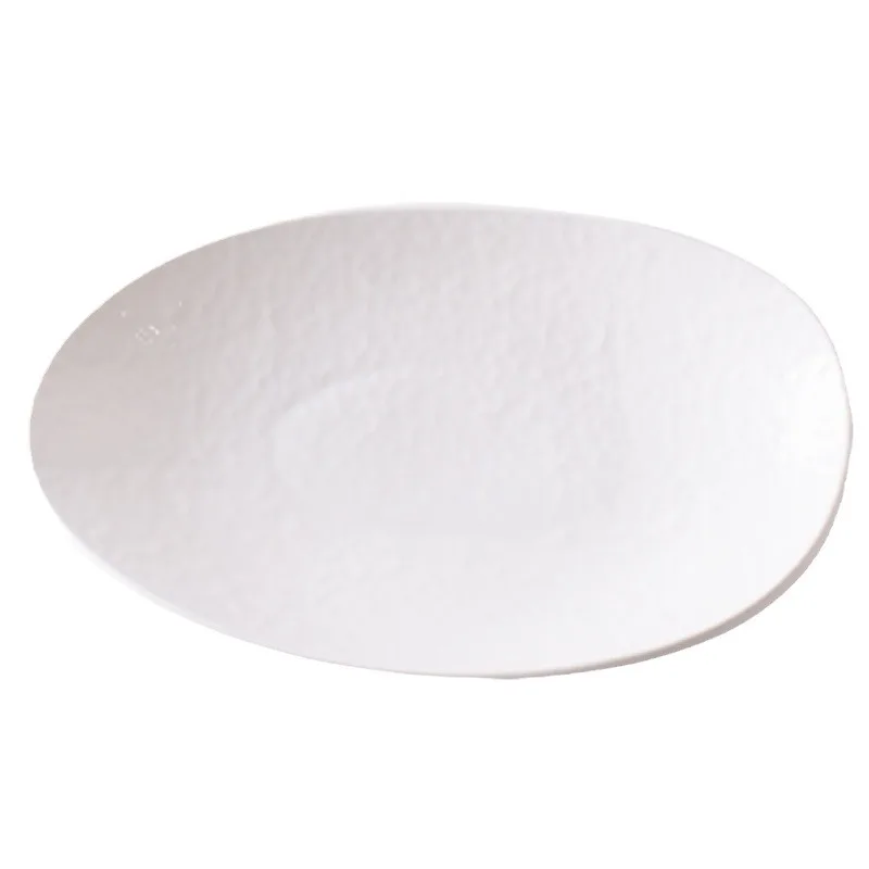 طبق سيراميك أبيض على الطراز الياباني طبق سلطة وعاء حساء عميق أدوات مائدة راقية