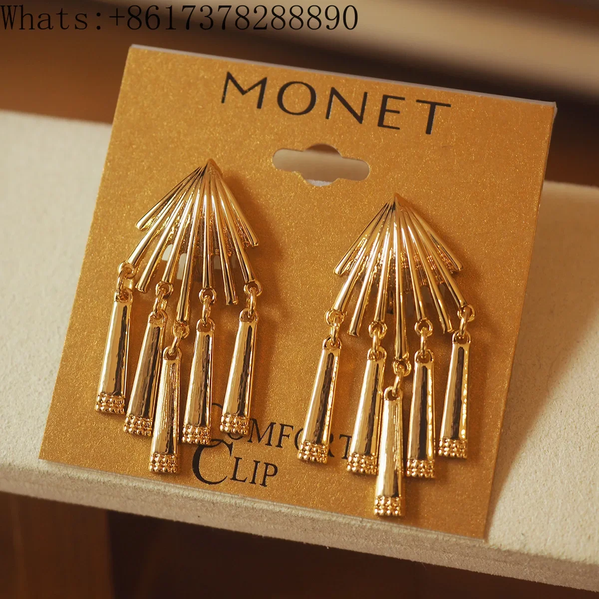 Heavy Industry Design of Western Antique Hollow Fringe Monet vintage Earrings Earrings Without Earholes