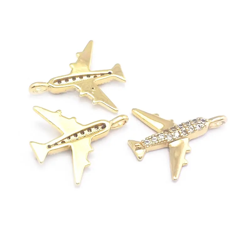 18K Gold Color Airplane Bicycle Tower Windmill Charms Pendants High Quality Diy Jewelry Making Necklace Earrings Accessories