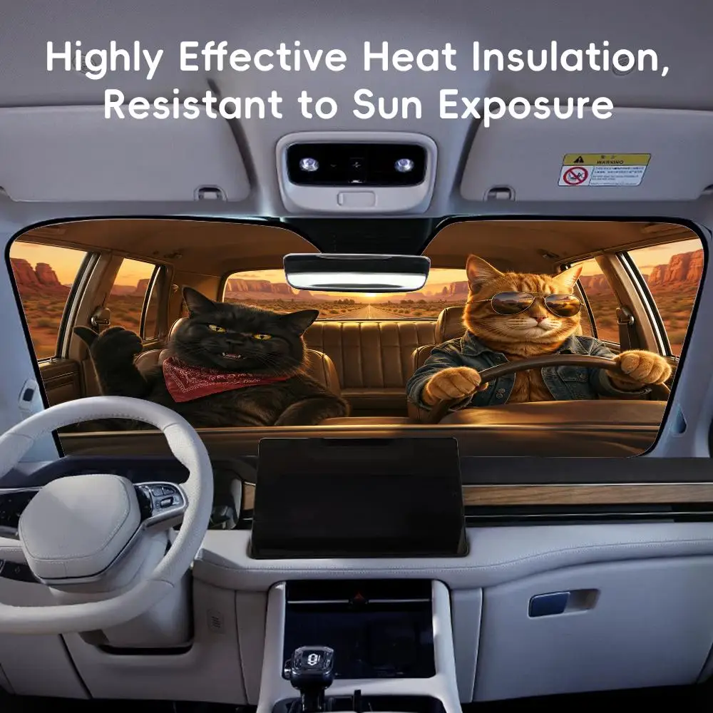 Cat Detective Sun Visor Portable Car Windshield Sun Shade UV Protection and Heat Insulation for Front Window