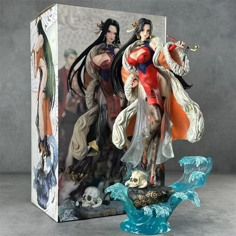 

One Piece Boa Hancock 36cm Anime Girl Action Figure Chinese Style Cheongsam Desktop Decor Gk Figurine Collection Model Statue