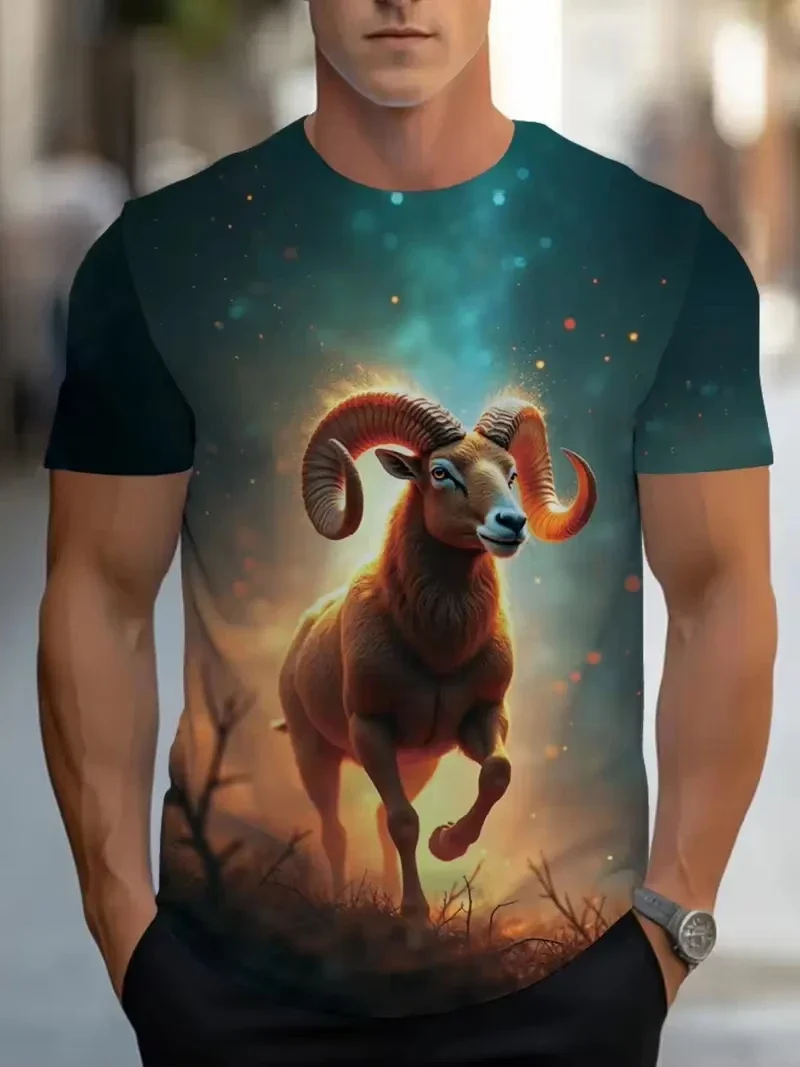 3D Printing Cow Animal T-Shirt for Men Women Funny Retro Pattern T Shirts Summer Loose Streetwear Tops O-Neck Tees Short Sleeves