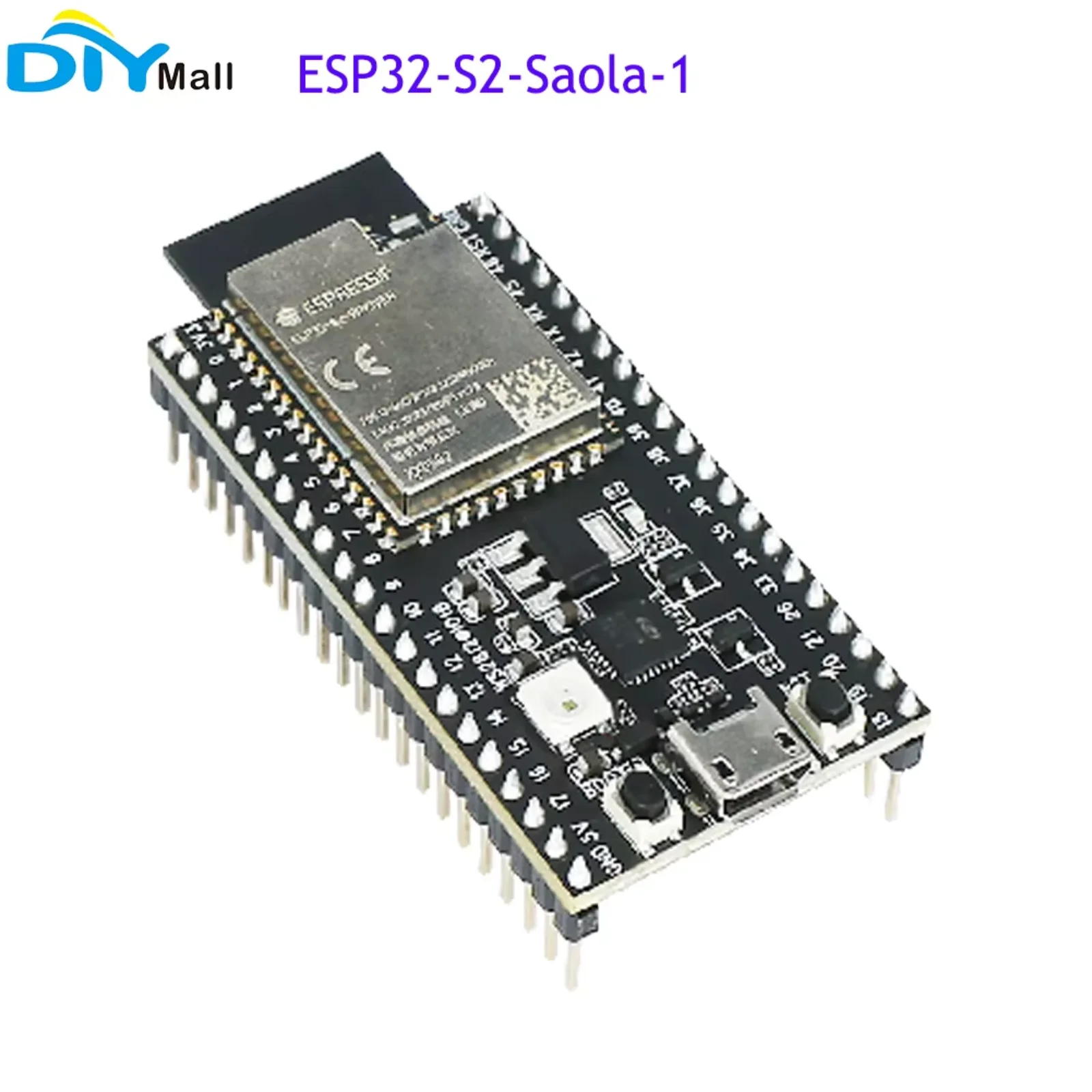 

ESP32-S2-Saola-1 Dev Kit featuring ESP32-S2 WROVER Development Board Module with 4 MB Flash and 2 MB PSRAM