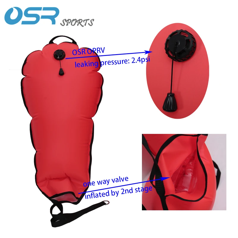 كيس رفع الغوص مع صمام تخفيف الضغط الزائد سعة الرفع 60 رطل أو 125 رطل للرياضات المائية وقفازات الغوص #4