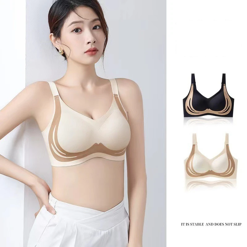 

Fixed Cup Women's Sports Bra Seamless Bra Lift Underwear for Women Beauty Back Gathering Anti-sagging Bras for Women Push Up Bra
